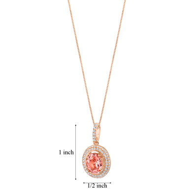 Simulated Morganite Rose-Tone Sterling Silver Harmony Pendant Necklace