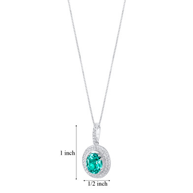 Simulated Paraiba Tourmaline Sterling Silver Harmony Pendant Necklace