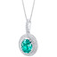 Simulated Paraiba Tourmaline Sterling Silver Harmony Pendant Necklace