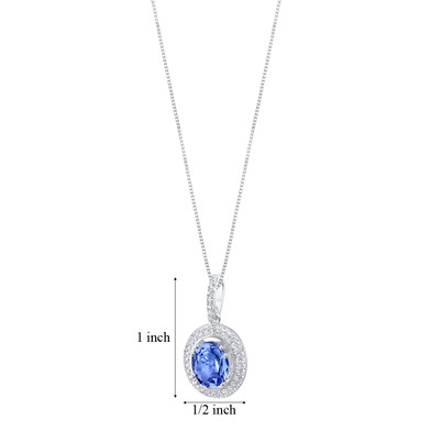 Simulated Tanzanite Sterling Silver Harmony Pendant Necklace