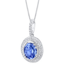 Simulated Tanzanite Sterling Silver Harmony Pendant Necklace