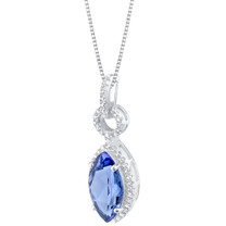 Simulated Tanzanite Sterling Silver Royal Pendant Necklace