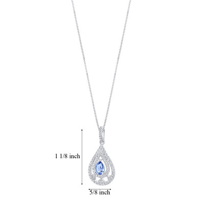Simulated Tanzanite Sterling Silver Divine Pendant Necklace