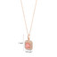 Simulated Morganite Rose-Tone Sterling Silver Octagon Pendant Necklace