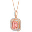 Simulated Morganite Rose-Tone Sterling Silver Octagon Pendant Necklace