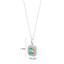 Simulated Paraiba Tourmaline Two-Tone Sterling Silver Octagon Pendant Necklace