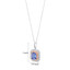 Simulated Tanzanite Two-Tone Sterling Silver Octagon Pendant Necklace