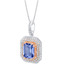 Simulated Tanzanite Two-Tone Sterling Silver Octagon Pendant Necklace