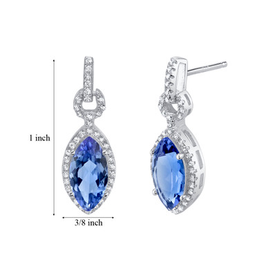 Simulated Tanzanite Sterling Silver Marquise Royal Earrings