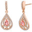 Simulated Morganite Rose-Tone Sterling Silver Chandelier Earrings