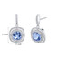 Simulated Tanzanite Sterling Silver Cushion Swing Earrings