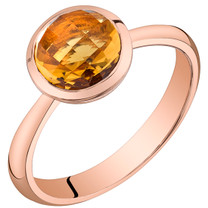 14k Rose Gold 2.50 carat Garnet Solitaire Dome Ring