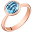 14k Rose Gold 2.00 carat Swiss Blue Topaz Solitaire Dome Ring