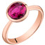 14k Rose Gold 2.50 carat Created Ruby Solitaire Dome Ring