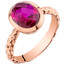 14k Rose Gold 3.00 carat Created Ruby Cupola Solitaire Dome Ring