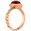 14k Rose Gold 2.50 carat Garnet Cushion Cut Woven Solitaire Dome Ring