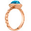 14k Rose Gold 2.50 carat Swiss Blue Topaz Cushion Cut Woven Solitaire Dome Ring