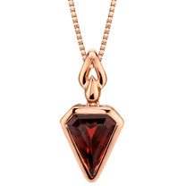 14k Rose Gold 3.00 carat London Blue Topaz Chevron Cut Pendant P10012