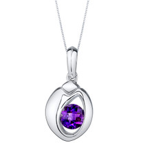 Amethyst Sterling Silver Sphere Pendant Necklace