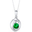 Simulated Emerald Sterling Silver Sphere Pendant Necklace