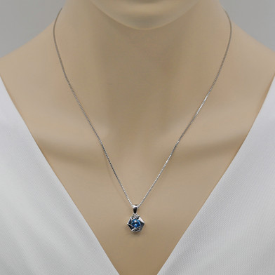 Swiss Blue Topaz Sterling Silver Cirque Pendant Necklace