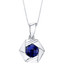 Created Sapphire Sterling Silver Cirque Pendant Necklace