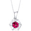 Created Ruby Sterling Silver Cirque Pendant Necklace