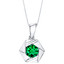 Simulated Emerald Sterling Silver Cirque Pendant Necklace