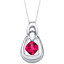 Created Ruby Sterling Silver Sungate Pendant Necklace