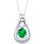 Simulated Emerald Sterling Silver Sungate Pendant Necklace