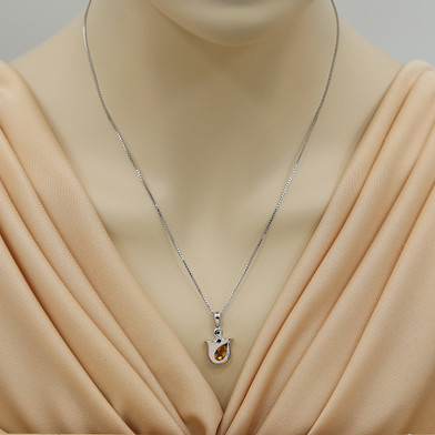 Citrine Sterling Silver Tulip Pendant Necklace