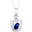 Created Sapphire Sterling Silver Tulip Pendant Necklace