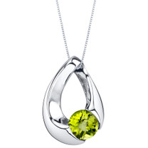 Peridot Sterling Silver Slider Pendant Necklace