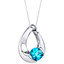 Swiss Blue Topaz Sterling Silver Slider Pendant Necklace
