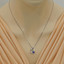 Created Sapphire Sterling Silver Slider Pendant Necklace