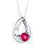 Created Ruby Sterling Silver Slider Pendant Necklace