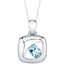 Aquamarine Sterling Silver Sculpted Pendant Necklace