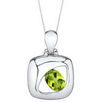 Peridot Sterling Silver Sculpted Pendant Necklace