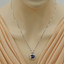 Created Sapphire Sterling Silver Sculpted Pendant Necklace