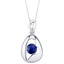 Created Sapphire Sterling Silver Minimalist Pendant Necklace