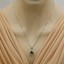 Simulated Emerald Sterling Silver Minimalist Pendant Necklace
