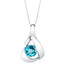 Swiss Blue Topaz Sterling Silver Chiseled Pendant Necklace