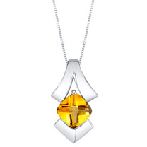 Citrine Sterling Silver Pagoda Pendant Necklace