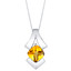 Citrine Sterling Silver Pagoda Pendant Necklace