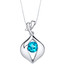 Swiss Blue Topaz Sterling Silver Venus Pendant Necklace