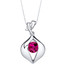 Created Ruby Sterling Silver Venus Pendant Necklace