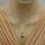 Simulated Emerald Sterling Silver Venus Pendant Necklace