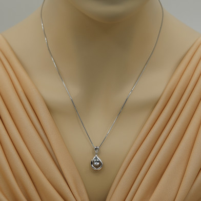 Aquamarine Sterling Silver Raindrop Pendant Necklace