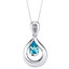 Swiss Blue Topaz Sterling Silver Raindrop Pendant Necklace