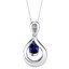 Created Sapphire Sterling Silver Raindrop Pendant Necklace